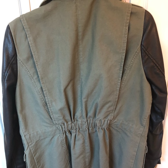 H&M faux leather sleeve army jacket - Picture 4 of 5